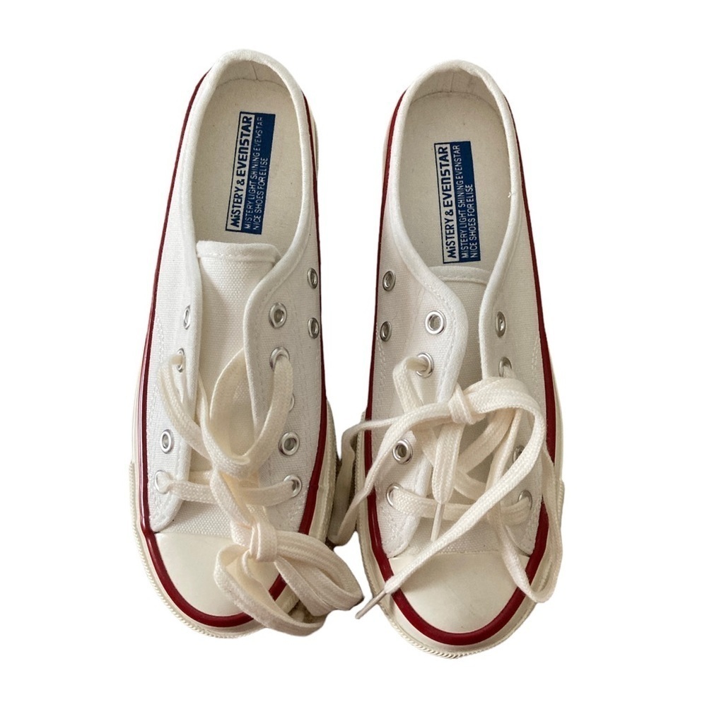 Lace Up White Canvas Slip On Casual Summer Outdoor Shoes Size 37 BNWT